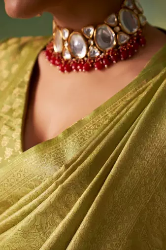 Light Green Kanjeevaram Design Art Silk Saree