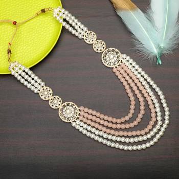 Premium Beaded Groom Mala with Elegant Brooch 5