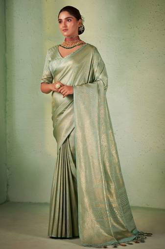 Light Green Kanjeevaram Design Art Silk Saree