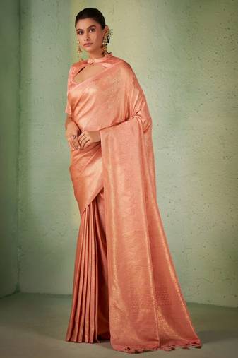 Light Pink Kanjeevaram Design Art Silk Saree