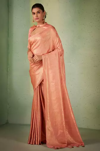 Light Pink Kanjeevaram Design Art Silk Saree