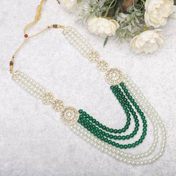 Men s Ethnic Sherwani Mala with Brooch   Perfect for Weddings & Festive Wear 5