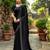 Black rangoli silk blend swarovski detailing saree with unstitched blouse