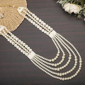 Premium Beaded Groom Mala with Elegant Brooch 5