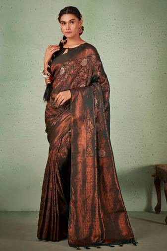 Dark Green Kanjeevaram Design Art Silk Saree 