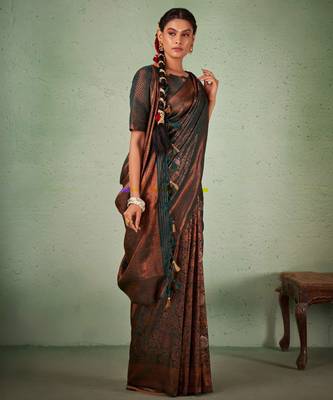 Dark Green Kanjeevaram Design Art Silk Saree  3