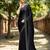 Black rangoli silk blend swarovski detailing saree with unstitched blouse