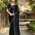 Black rangoli silk blend swarovski detailing saree with unstitched blouse