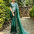 Green rangoli silk blend swarovski detailing saree with unstitched blouse
