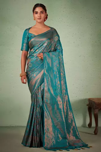 Blue Kanjeevaram Design Art Silk Saree 