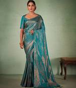 Blue Kanjeevaram Design Art Silk Saree 