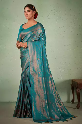 Blue Kanjeevaram Design Art Silk Saree 
