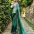 Green rangoli silk blend swarovski detailing saree with unstitched blouse
