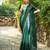 Green rangoli silk blend swarovski detailing saree with unstitched blouse
