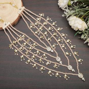 Men Kundan-Studded Pearl Groom Dulha Moti Mala Necklace With Designer Brooch 5