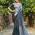 Grey rangoli silk blend swarovski detailing saree with unstitched blouse