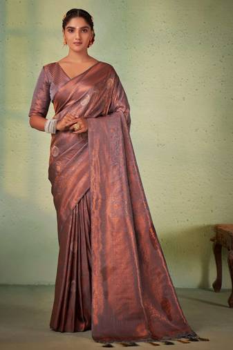 Gray Kanjeevaram Design Art Silk Saree 