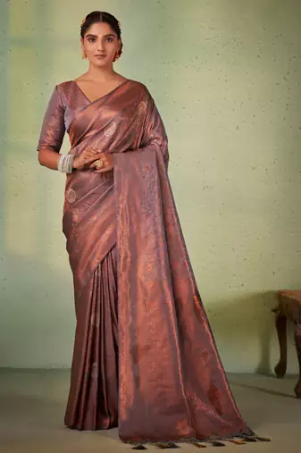 Gray Kanjeevaram Design Art Silk Saree 