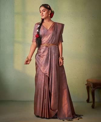 Gray Kanjeevaram Design Art Silk Saree  2