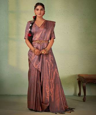 Gray Kanjeevaram Design Art Silk Saree  4