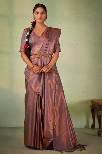 Gray Kanjeevaram Design Art Silk Saree 