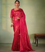 Dark Pink Kanjeevaram Design Art Silk Saree 