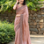 Peach rangoli silk blend swarovski detailing saree with unstitched blouse