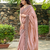 Peach rangoli silk blend swarovski detailing saree with unstitched blouse