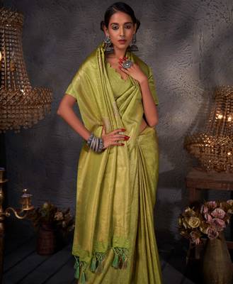 Light Green Kanjeevaram Design Art Silk Saree  2