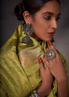 Light Green Kanjeevaram Design Art Silk Saree  3