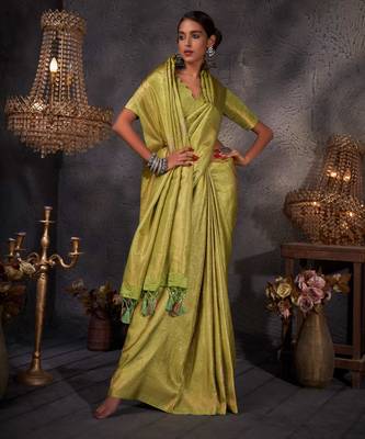 Light Green Kanjeevaram Design Art Silk Saree  5