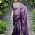 Purple rangoli silk blend swarovski detailing saree with unstitched blouse