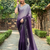 Purple rangoli silk blend swarovski detailing saree with unstitched blouse