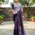 Purple rangoli silk blend swarovski detailing saree with unstitched blouse