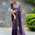 Purple rangoli silk blend swarovski detailing saree with unstitched blouse