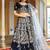  Navy Blue Embroidered Velvet Wedding Lehenga Choli With Dupatta Wedding Lehenga