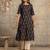 Black ikat print pure cotton kurta