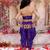Blue embroidered cotton top & dhoti with cap set for girls