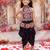 Black embroidered cotton top & dhoti with cap set for girls