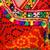 Orange printed cotton kurti with dhoti set for girls
