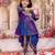 Blue printed cotton kurti with dhoti set for girls