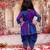 Blue printed cotton kurti with dhoti set for girls
