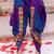 Blue printed cotton kurti with dhoti set for girls