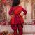 Pink printed cotton kurti with dhoti set for girls