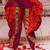 Pink printed cotton kurti with dhoti set for girls