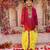 Multicolour printed cotton kurta with dhoti set for boys