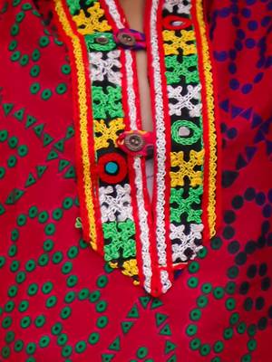 Multicolour printed cotton kurta with dhoti set for boys 4