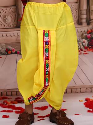 Multicolour printed cotton kurta with dhoti set for boys 5