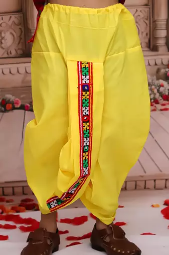 Multicolour printed cotton kurta with dhoti set for boys