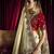 cream kanjivaram silk blend wedding saree